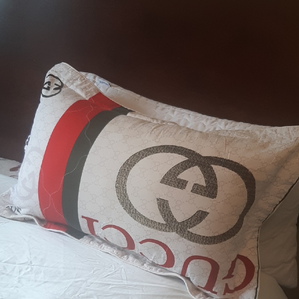 Gucci Red and Black Logo Pillowcase